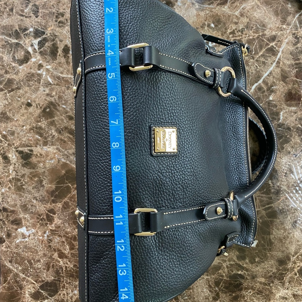 Dooney & Bourke EUC LARGE Black Pebbled Leather Satchel - Picture 9 of 10